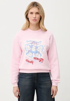 Kenzo hanorac de bumbac culoarea roz, cu imprimeu, FG52SW2034MJ imagine