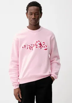 Kenzo hanorac de bumbac culoarea roz, cu imprimeu, FG55SW2024MJ imagine