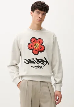 Kenzo hanorac de bumbac Kenzo x Futura culoarea gri, cu imprimeu, FF65SW2524MC imagine