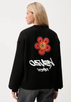 Kenzo hanorac de bumbac Kenzo x Futura culoarea negru, cu imprimeu, FF62SW4504MB imagine