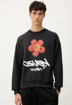 Kenzo hanorac de bumbac Kenzo x Futura culoarea negru, cu imprimeu, FF65SW2524MC imagine