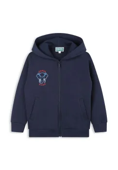 Kenzo Kids bluza copii culoarea albastru marin, cu gluga, cu imprimeu, K60813 imagine