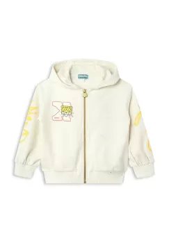 Kenzo Kids bluza copii culoarea bej, cu gluga, cu imprimeu imagine
