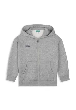 Kenzo Kids bluza copii culoarea gri, cu gluga, cu imprimeu, K60810 imagine