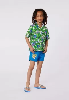 Kenzo Kids camasa de bumbac pentru copii culoarea turcoaz imagine