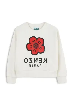 Kenzo Kids hanorac de bumbac pentru copii culoarea alb, cu imprimeu, K61047 imagine