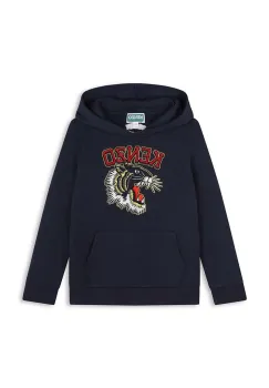 Kenzo Kids hanorac de bumbac pentru copii culoarea albastru marin, cu gluga, cu imprimeu, K60767 imagine