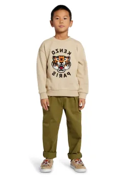 Kenzo Kids hanorac de bumbac pentru copii culoarea bej, cu imprimeu, K61432 imagine