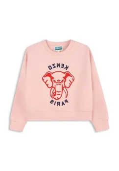 Kenzo Kids hanorac de bumbac pentru copii culoarea portocaliu, cu imprimeu, K61048 imagine