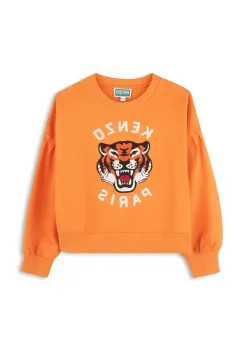 Kenzo Kids hanorac de bumbac pentru copii culoarea portocaliu, cu imprimeu, K61049 imagine