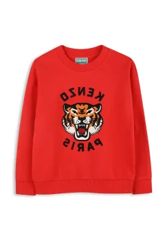 Kenzo Kids hanorac de bumbac pentru copii culoarea rosu, cu imprimeu, K61126 imagine