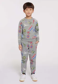 Kenzo Kids pantaloni de bumbac pentru copii culoarea gri, modelator, K60798 imagine