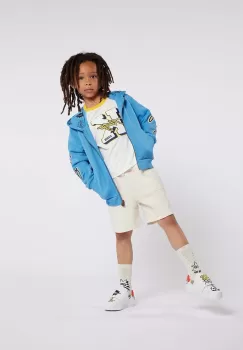 Kenzo Kids pantaloni scurti copii culoarea bej imagine