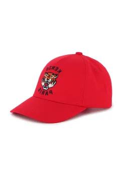 Kenzo Kids sapca din bumbac pentru copii culoarea rosu, cu imprimeu, K60880 imagine