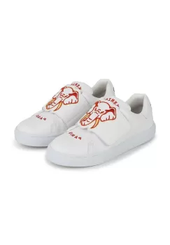 Kenzo Kids tenisi din piele copii culoarea alb imagine