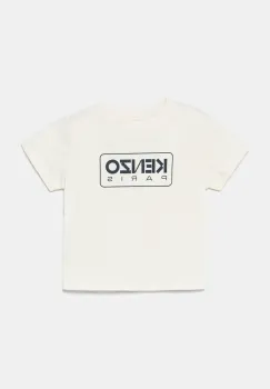 Kenzo Kids tricou de bumbac pentru copii culoarea bej, cu imprimeu, K60972 imagine