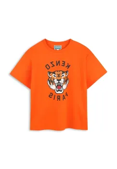 Kenzo Kids tricou de bumbac pentru copii culoarea portocaliu, cu imprimeu, K61505 imagine