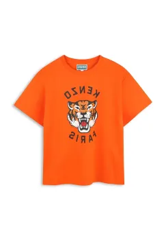 Kenzo Kids tricou de bumbac pentru copii culoarea portocaliu, cu imprimeu, K61505 imagine