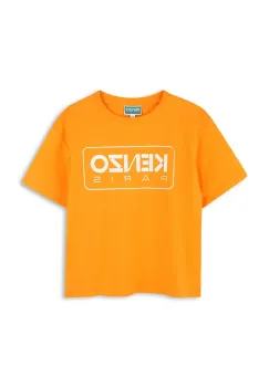 Kenzo Kids tricou de bumbac pentru copii culoarea portocaliu, K61064 imagine