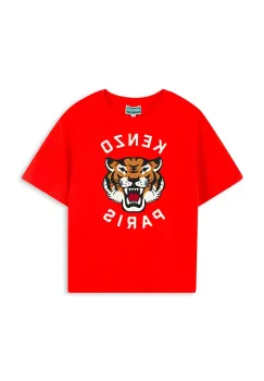 Kenzo Kids tricou de bumbac pentru copii culoarea rosu, cu imprimeu, K61137 imagine