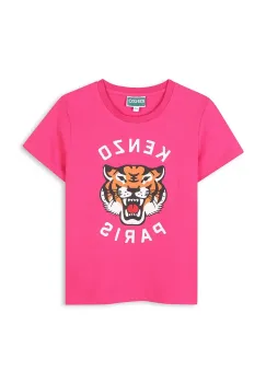 Kenzo Kids tricou de bumbac pentru copii culoarea roz, K61054 imagine