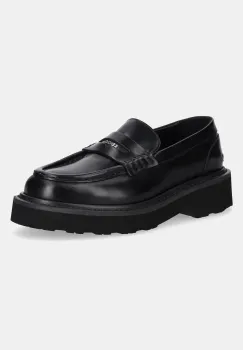 Kenzo mocasini de piele Loafer culoarea negru, cu toc plat, FF52LO110L52.99 imagine