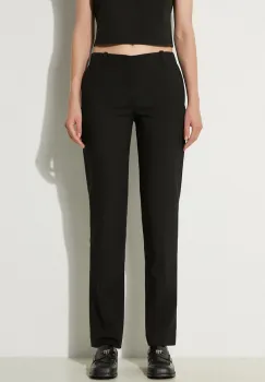 Kenzo pantaloni de lana culoarea negru, fason tigareta, high waist, FE62PA0929GE.99 imagine
