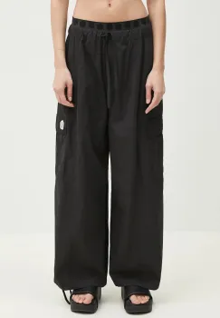 Kenzo pantaloni femei, culoarea negru, drept, high waist, FF52PA1049FI.99 imagine