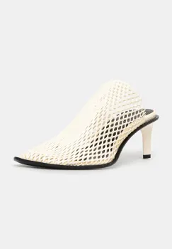 Kenzo papuci Mule culoarea bej, cu toc cui, FF52MU140L64.02 imagine