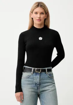 Kenzo pulover culoarea negru, light, cu turtleneck, FF62TO6123LG imagine