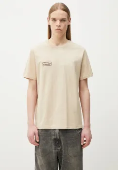 Kenzo tricou din bumbac barbati, culoarea bej, cu imprimeu, FF55TS5254SO.11 imagine