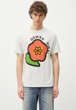 Kenzo tricou din bumbac barbati, culoarea gri, cu imprimeu, FF55TS5304SG.93 imagine