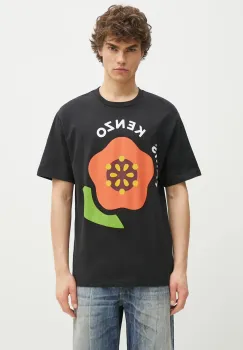 Kenzo tricou din bumbac barbati, culoarea negru, cu imprimeu, FF55TS5304SG.99J imagine