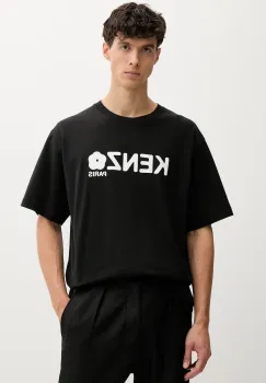 Kenzo tricou din bumbac Boke Flower 2.0 barbati, culoarea negru, cu imprimeu, FF55TS4914SG.99J imagine
