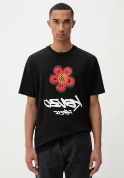 Kenzo tricou din bumbac culoarea negru, cu imprimeu, FF65TS2654SG imagine