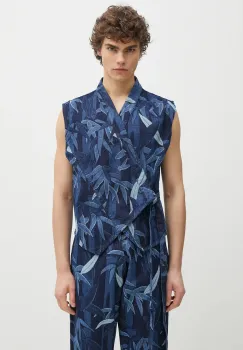 Kenzo vesta de blugi barbati, culoarea albastru marin, de tranzitie, FF55DV0026P1.DM imagine