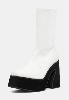 Koi Footwear botine culoarea alb, cu toc drept, GT1 imagine