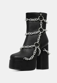 Koi Footwear botine culoarea negru, cu toc drept, Spectral Shackles of a Lamented Soul imagine