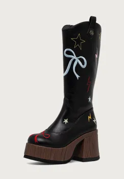 Koi Footwear  cizme cu platforma pentru femei Jettison Chunky Cowboy Boots imagine