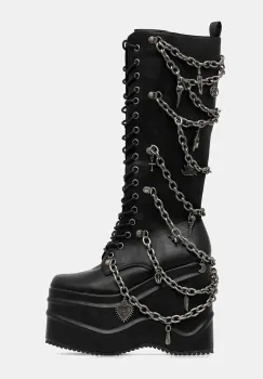 Koi Footwear cizme culoarea negru, toc pana, The Amygdala imagine