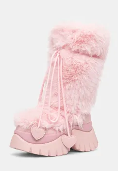 Koi Footwear cizme de iarna culoarea roz, Kawaii Sasquatch imagine