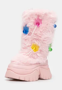 Koi Footwear cizme de iarna Hairly Lollipop culoarea roz, Hairly Lollipop imagine