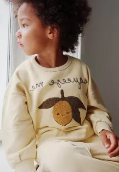 Konges Slojd bluza copii culoarea bej, cu imprimeu imagine