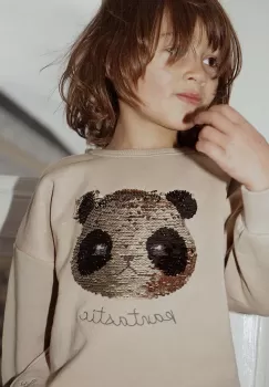 Konges Slojd bluza copii culoarea bej, cu imprimeu imagine