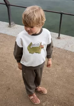 Konges Slojd bluza copii culoarea verde, cu imprimeu imagine