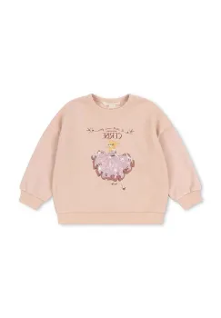 Konges Slojd bluza copii LOU GLITTER SWEATSHIRT OCS culoarea bej, cu imprimeu, KS101562 imagine
