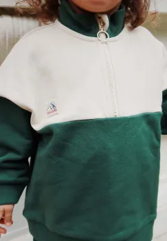 Konges Slojd bluza copii LOU HALF ZIP SWEAT OCS culoarea verde, neted, KS101563 imagine