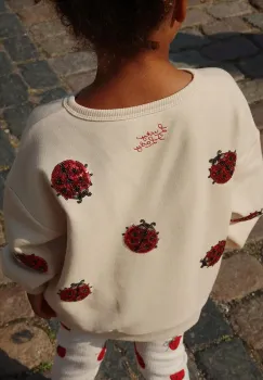 Konges Slojd bluza copii LOU LADYBUG GLITTER SWEATSHIRT culoarea bej, cu imprimeu, KS102204 imagine
