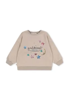 Konges Slojd bluza copii LOU SEQUIN SWEATSHIRT OCS culoarea bej, cu imprimeu, KS101564 imagine