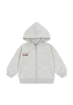 Konges Slojd bluza copii LOU SWEAT HOOD OCS culoarea gri, cu gluga, cu imprimeu, KS101566 imagine